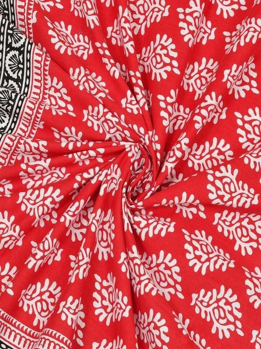 UniqChoice Red Color 120 TC 100% Cotton Double Bedsheet With 2 Pillow Cover(251_89)