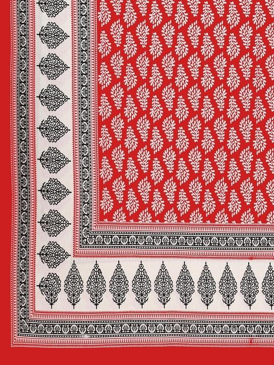 UniqChoice Red Color 120 TC 100% Cotton Double Bedsheet With 2 Pillow Cover(251_89)