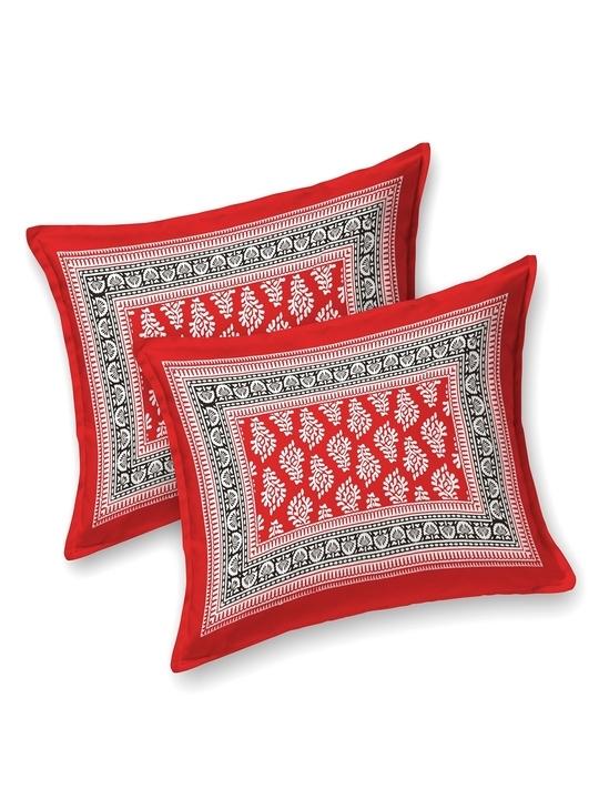 UniqChoice Red Color 120 TC 100% Cotton Double Bedsheet With 2 Pillow Cover(251_89)