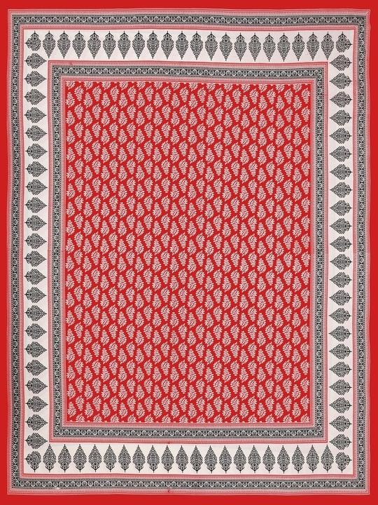 UniqChoice Red Color 120 TC 100% Cotton Double Bedsheet With 2 Pillow Cover(251_89)