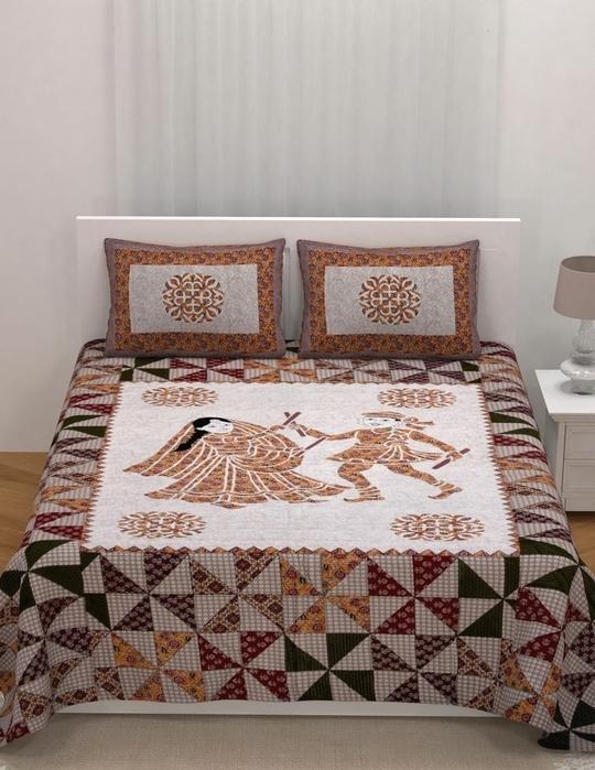 UniqChoice 210 TC Peach Color 100% Perimum Cotton King Size Bedsheet With 2 Pillow Cover 228 x 274 cm(SCBadmeri1603_peach)