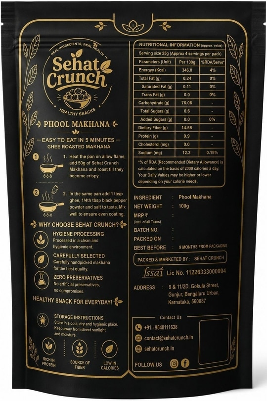 Sehat Crunch Premium Phool Makhana 100 g