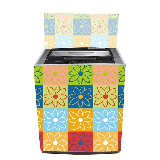 MAHAL CREATION Top loading Fully Automatic Washing Machine Cover Compatible For Samsung, Lg, Whirlpool, Godrej 6.5kg, 7Kg, 7.5Kg, 8Kg, 9Kg, 10Kg, 11Kg (63DX63WX94H), Waterproof Cover, Flowers.