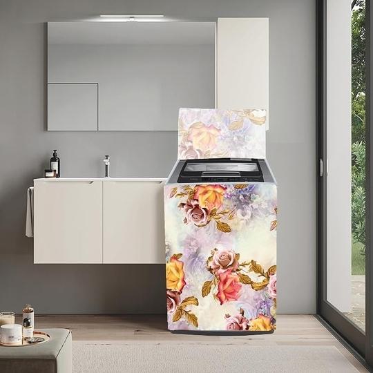 MAHAL CREATION Top Load Washing Machine Cover Suitable for LG 6.5 KG (T65SPSF2Z) Fully Automatic Washing Machine, Gold.