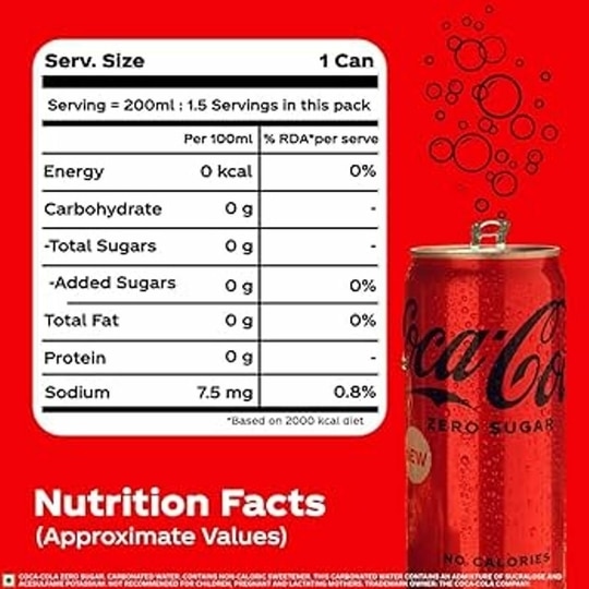 Coca Cola Zero Sugar, 330 Ml (Pack of 2) - Imported from Malaysia