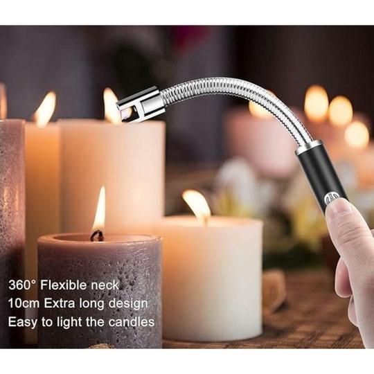 JENUK Rechargeable Electric Arc Lighter for Candles, Kitchen, 360 Degree Flexible Neck, USB Lighter, Windproof, Flameless, Diwali Fireworks