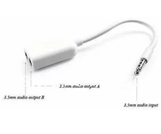 Tech Gear White 3.5mm Audio Jack Stereo Headphone Splitter