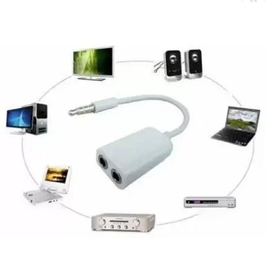 Tech Gear White 3.5mm Audio Jack Stereo Headphone Splitter