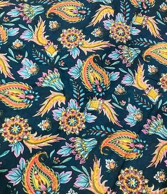 DEVVART Soft Cotton Printed Fabric Material 60-60 Fabric Quality 44" Width Twill Cloth, Designs for Sofa, Furnishing, Upholstery, Curtains, Cushions, Bedcover and Kurti Fabric (5 Meter, A70)