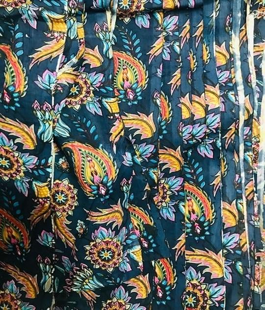 DEVVART Soft Cotton Printed Fabric Material 60-60 Fabric Quality 44" Width Twill Cloth, Designs for Sofa, Furnishing, Upholstery, Curtains, Cushions, Bedcover and Kurti Fabric (5 Meter, A70)