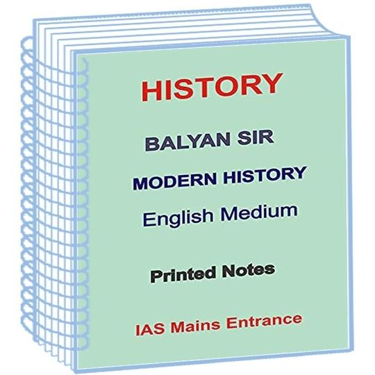 Eduiq Balyan Sir Modern History Printed Notes For IAS Mains in English Medium
