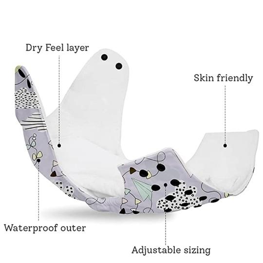 Seabird Reusable Cloth Diaper For 3-17 KG Kids Adjustable Size With Insert/Pad