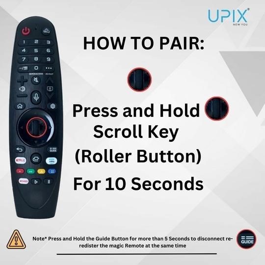Upix Smart TV Remote No. AKB75855501 (with Voice), Compatible/Replacement for LG Smart TV LCD/LED Magic Remote Control AN-MR20GA, MR19BA, MR18BA, MR650A,with Pointer Function/Hotkeys (Exactly Same Remote will Only Work)