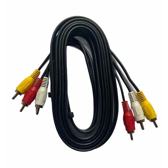 Upix 3RCA Male to 3RCA Male Audio Video Cable 2.7 Meters (8.86 Feet) Compatible for TV, LCD, LED, Set Top Box, DTH, DVD, VCR