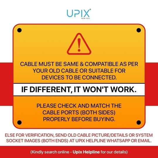 Upix 3RCA Male to 3RCA Male Audio Video Cable 2.7 Meters (8.86 Feet) Compatible for TV, LCD, LED, Set Top Box, DTH, DVD, VCR