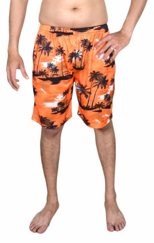 Aqua Holic Spandex Men's Orange & Blue Beach Shorts Quick Dry Swim Trunks with Mesh Lining Lightweight Summer Swimwear Ideal for Pool  Beach & Outdoor Play