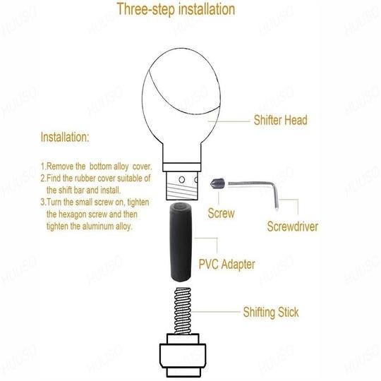Huuso Car 5 Speed Manual Transmission Gear Shift Knob Momo Silicone-Silver With 4 Adapters And Allen Screws Compatible With Volkswagen Jetta (Type-Ii) 2010-2015