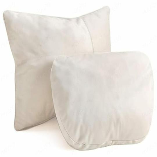 HUUSO Premium Quality Headrest Waist Cushion Set Beige, Maybach Design Super Soft Car Headrest (2 Pc) & Pillow Lumbar Support (2 Pc) Compatible with Kia Seltos