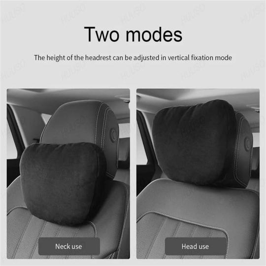HUUSO Premium Quality Headrest Waist Cushion Set Beige, Maybach Design Super Soft Car Headrest (2 Pc) & Pillow Lumbar Support (2 Pc) Compatible with Kia Seltos