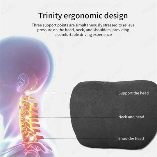 HUUSO Premium Quality Headrest Waist Cushion Set Beige, Maybach Design Super Soft Car Headrest (2 Pc) & Pillow Lumbar Support (2 Pc) Compatible with Kia Seltos