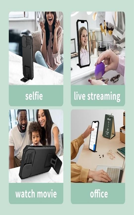 SHIELDTECH Back Cover Case for Samsung Galaxy S25 Plus 5G | Sliding Camera Shield | Black Stereoscopic Stand | 360 Degree Protection Mobile Cover for Samsung Galaxy S 25 Plus / S25Plus 5G | PC, Black