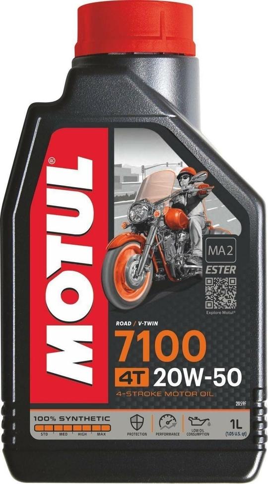MOTUL 7100 4T 20W50 Ester Core | 100% Synthetic Motorcycle Engine Oil | Superior Lubrication & Thermal Stability | Ideal for High-Performance Bikes | Wet Clutch Compatible | 1L | Pack of 1