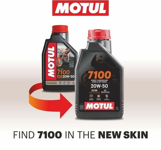 MOTUL 7100 4T 20W50 Ester Core | 100% Synthetic Motorcycle Engine Oil | Superior Lubrication & Thermal Stability | Ideal for High-Performance Bikes | Wet Clutch Compatible | 1L | Pack of 1