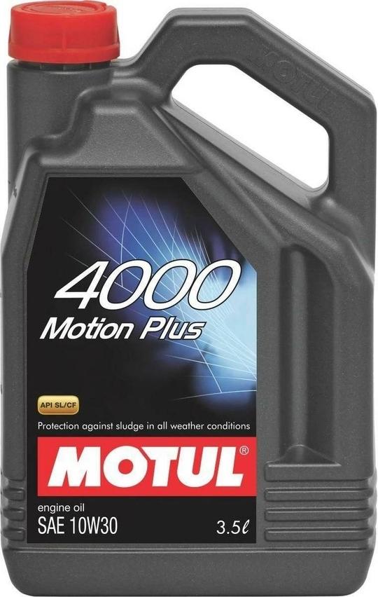 MOTUL 4000 Motion Plus 10W30 | Mineral Engine Oil | API SL/CF Rated | Suitable for Gasoline & Diesel Passenger Cars | Reliable Performance & Engine Cleanliness | 3.5L | Pack of 1