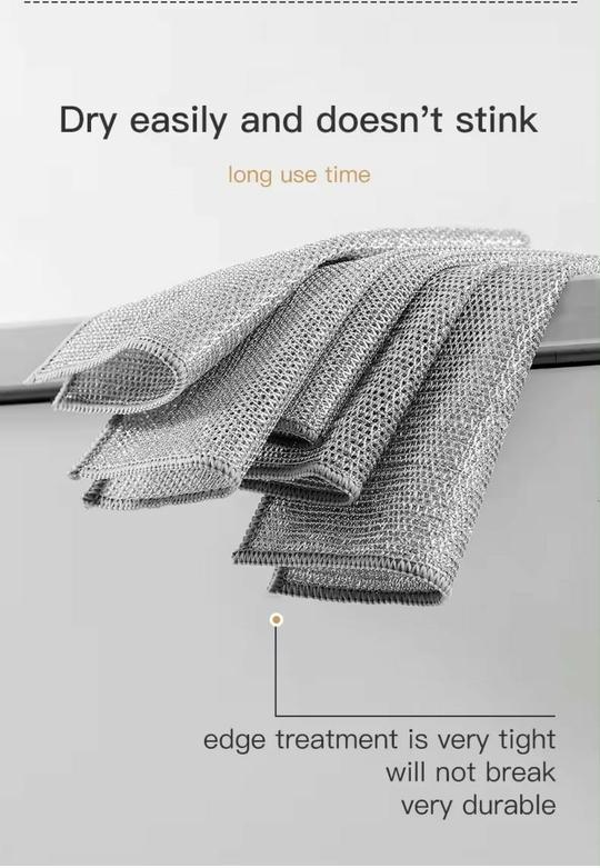 V2H Non Scratch Dish wash Cloths for Kitchen | Double Layer Scrubber Dish Cloth for Utensils | Reusable Mesh Wire Cloth for Kitchen | Metal Wire Cleaning Cloth( Set of 20 )
