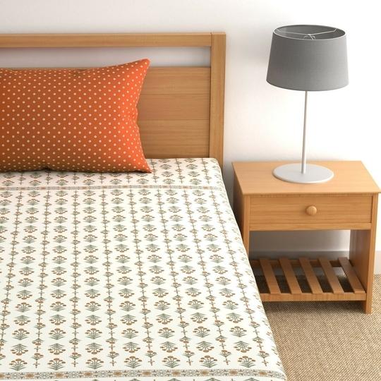 Homefab India 144 TC Microfiber Double Bedsheet with 2 Pillow Covers - Orange
