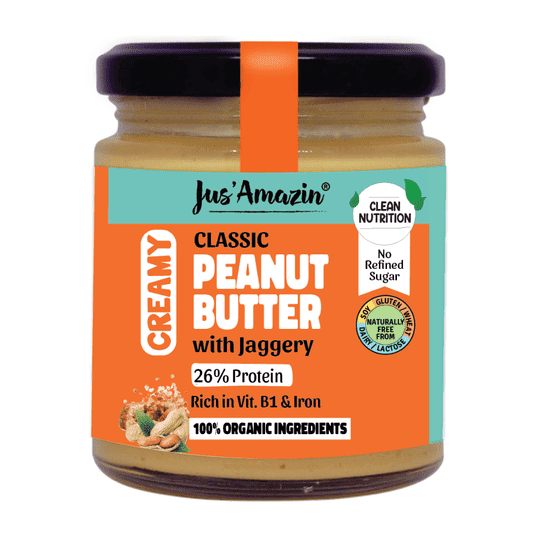 Jus Amazin Classic  Creamy Peanut Butter-with Jaggery  (200g)