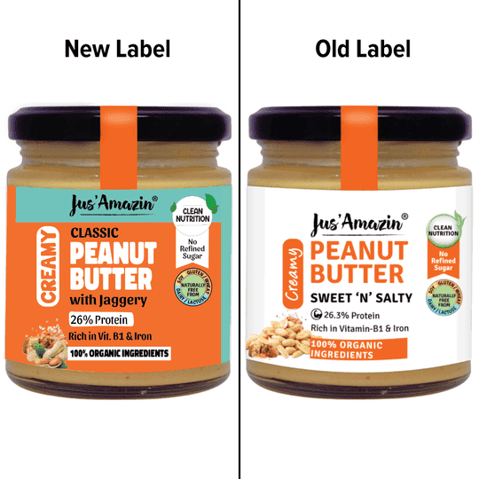 Jus Amazin Classic  Creamy Peanut Butter-with Jaggery  (200g)