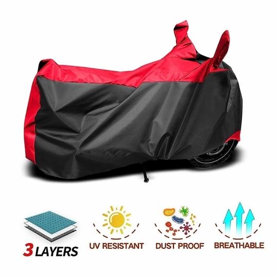 KEDIT New Yamaha Aerox 155 Water Resistant - UV Protection & Dust Proof Full Bike - Scooty Two Wheeler Body Cover for Yamaha Aerox 155 Red Patta KKB-536