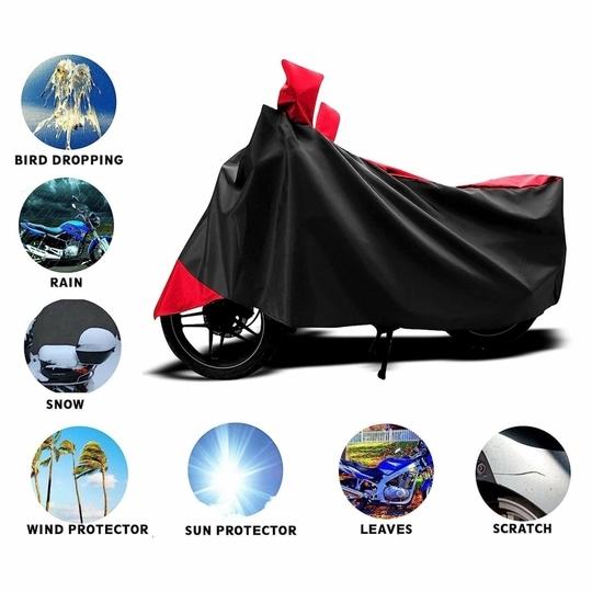 KEDIT New Yamaha Aerox 155 Water Resistant - UV Protection & Dust Proof Full Bike - Scooty Two Wheeler Body Cover for Yamaha Aerox 155 Red Patta KKB-536
