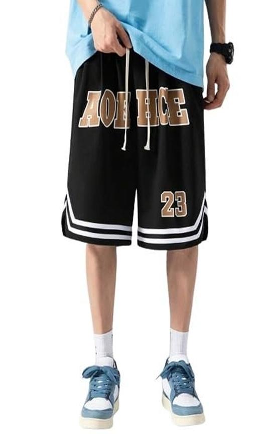 LOTHRIC Men's Shorts (M, Black)