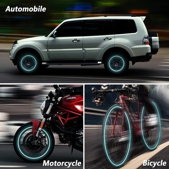 EMPIRE ELEMENTS ( Colorful / Multi Color) (20PCS ) Night Reflective Car Bike & Bicycle Rim Reflectors,  Safety Warning Stripe Decals Stickers Decoration Compatible with Maruti Wagon R Stingray