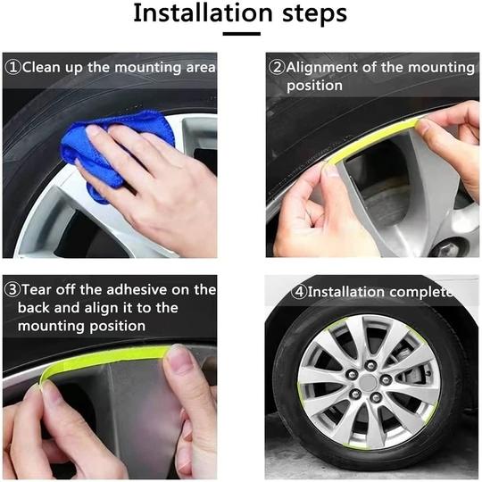 EMPIRE ELEMENTS ( Colorful / Multi Color) (20PCS ) Night Reflective Car Bike & Bicycle Rim Reflectors,  Safety Warning Stripe Decals Stickers Decoration Compatible with Maruti Wagon R Stingray