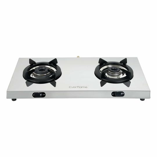 Everflame Pearl 2 Burner Gas Stove  Stainless Steel Stove  Manual Ignition