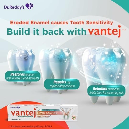 Vantej Toothpaste for Sensitive Teeth, Dentist recommended, 100g, white