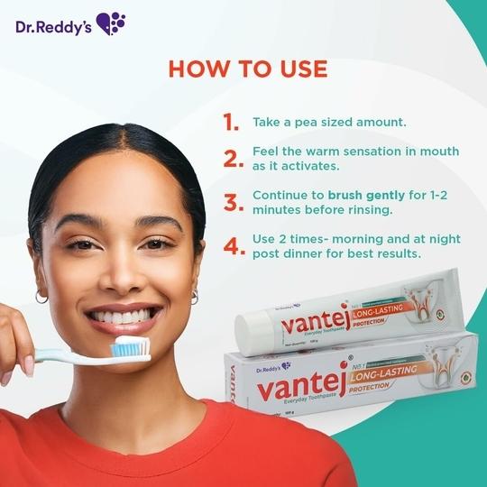 Vantej Toothpaste for Sensitive Teeth, Dentist recommended, 100g, white