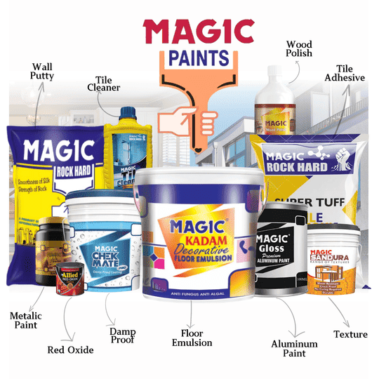Magic Paints Enamel Paint Smooth Gloss Finish, Durable & Weather-Resistant Coating for Wood and Metal Orange 1l