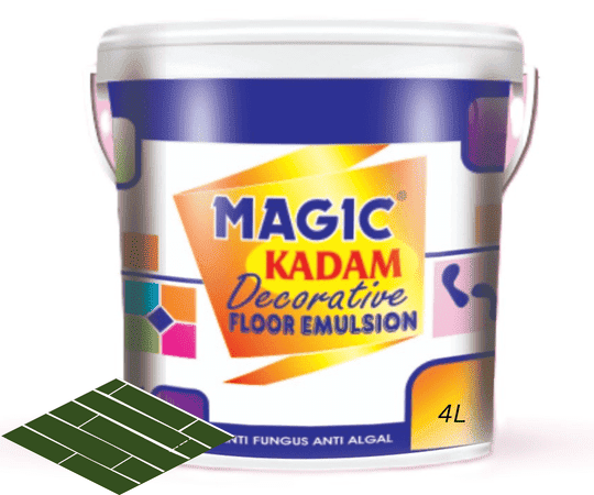 Magic Paints Kadam Decorative Floor Paint with high substrate adhesion strength for cement and floor tiles | anti-fungus, anti-algal, water repellant and weather resistance (4 Liters, Pine)