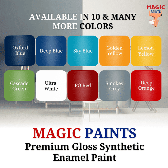 Magic Paints Enamel Paint Smooth Gloss Finish, Durable & Weather-Resistant Coating for Wood and Metal Ultra White 1l