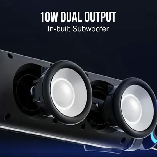 Woos Portable Bluetooth Speakers Wireless 10W Loud Stereo Sound 5H Playtime Acoustic Drivers Built-in FM Radio Micro SD Card USB AUX-in Slot for Smartphone, PC, MP3 for Home Outdoors Red