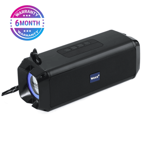 Woos Bluetooth Speaker, Bluetooth 5.3 Wireless Portable Speaker with 10W Stereo Sound, Party Speakers with Ambient RGB Light, 18-Hour Playtime, Speakers for Outdoors, Travel , Camping (Black)