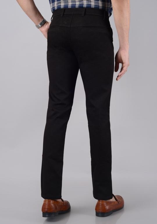 VILLAIN Men's Slim Fit Cotton Stretchable Trousers - Brown