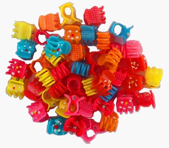 Kidzoo Multicolour Plastic Mini Hair Claw Clips Girl Teens (Kids And Women) (Pack Of 50)