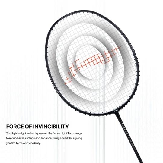 Li-Ning Black, Grey Strung Badminton Racquet, 77 G