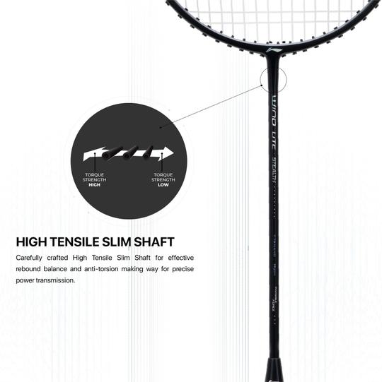Li-Ning Black, Grey Strung Badminton Racquet, 77 G