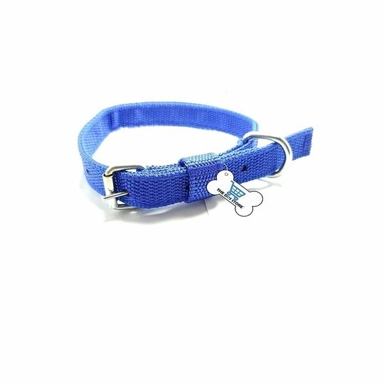 THE DDS STORE Dog Collar Leash Set Dog Training Combo Lead 10.FT Long Rope Cotton Nylon Webbing Recall Obedience Line Leash for Pet Best for Small to Medium Breed Dogs (10.Feet Leash & Collar 0.75 inch, Blue).